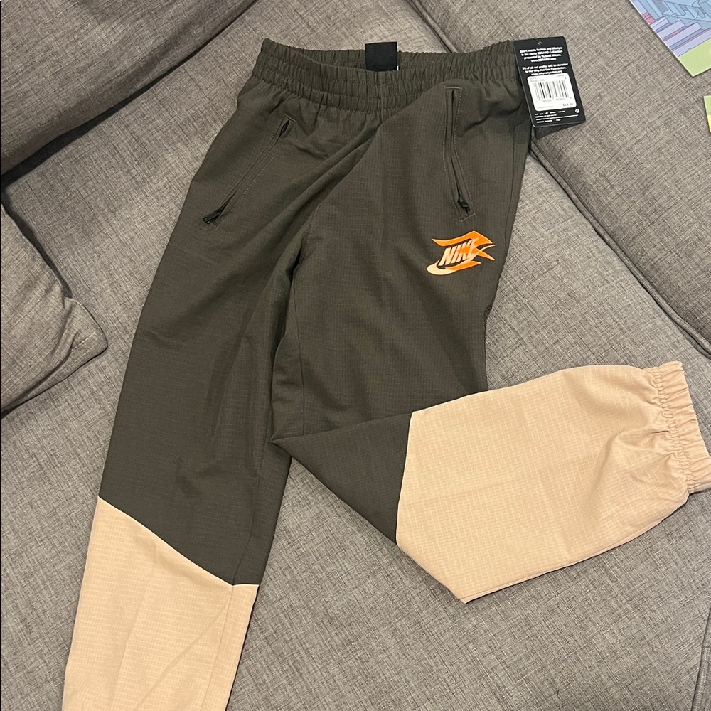Nike Kids Joggers - Olive and Beige